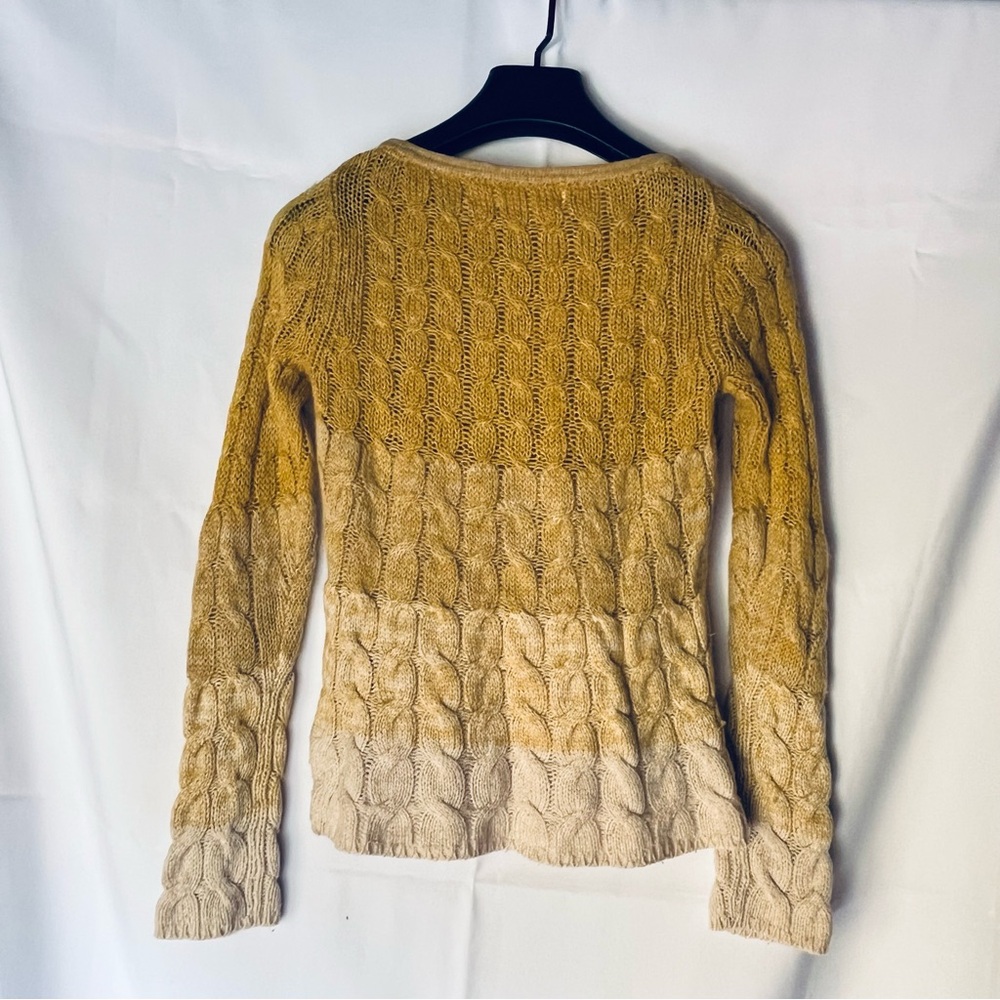 Anthropologie Sparrow Yellow Cream Ombré Cable Knit Sweater - Picture 3 of 8